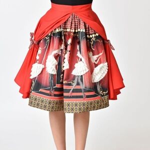 UNIQUE VINTAGE Moulin Rouge A-Line Skirt